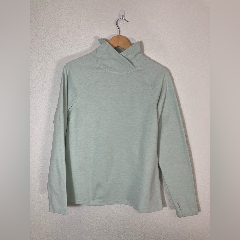Apana funnel neck thumb holes athletic sweatshirt athleisure mint green Medium